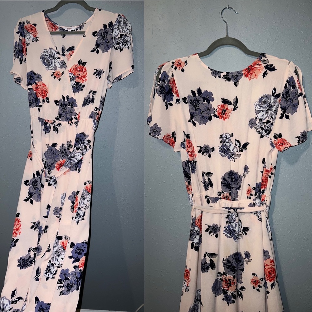CANDIE’S Pink Floral High Low Dress